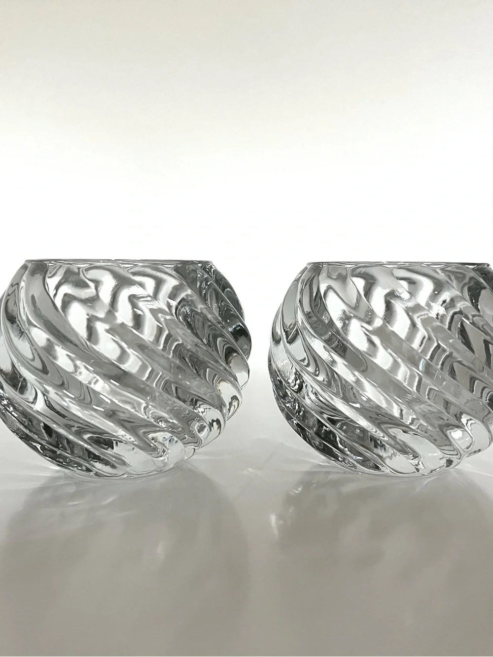 Vintage PartyLite Illusions Votive Holders - Clear Crystal Home Accents